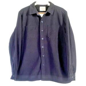 Weatherproof Vintage Men's Shirt Jacket Heavyweight Fleece Lined Warm Black Sz L